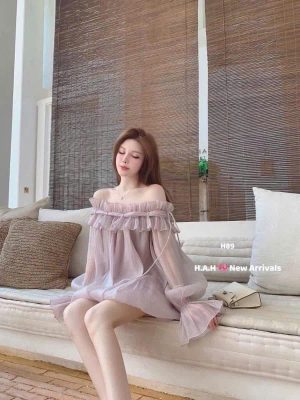 váy lệch vai